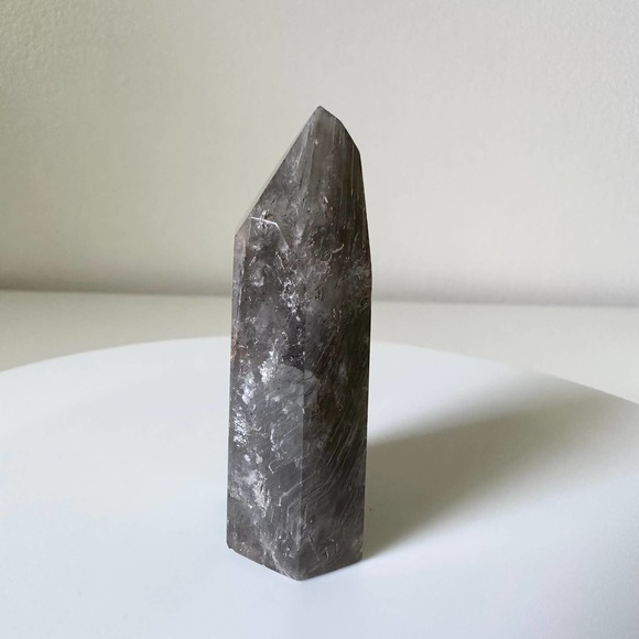 Gray Amphibole Quartz Tower Angel Phantom Crystal Natural High Quality - Picture 6 of 6